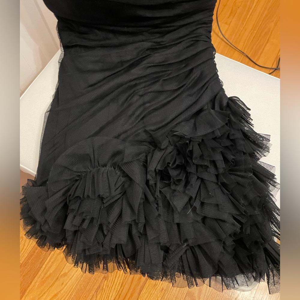 Max & Cleo Little Black Strapless Cocktail Dress Size 0 View 4